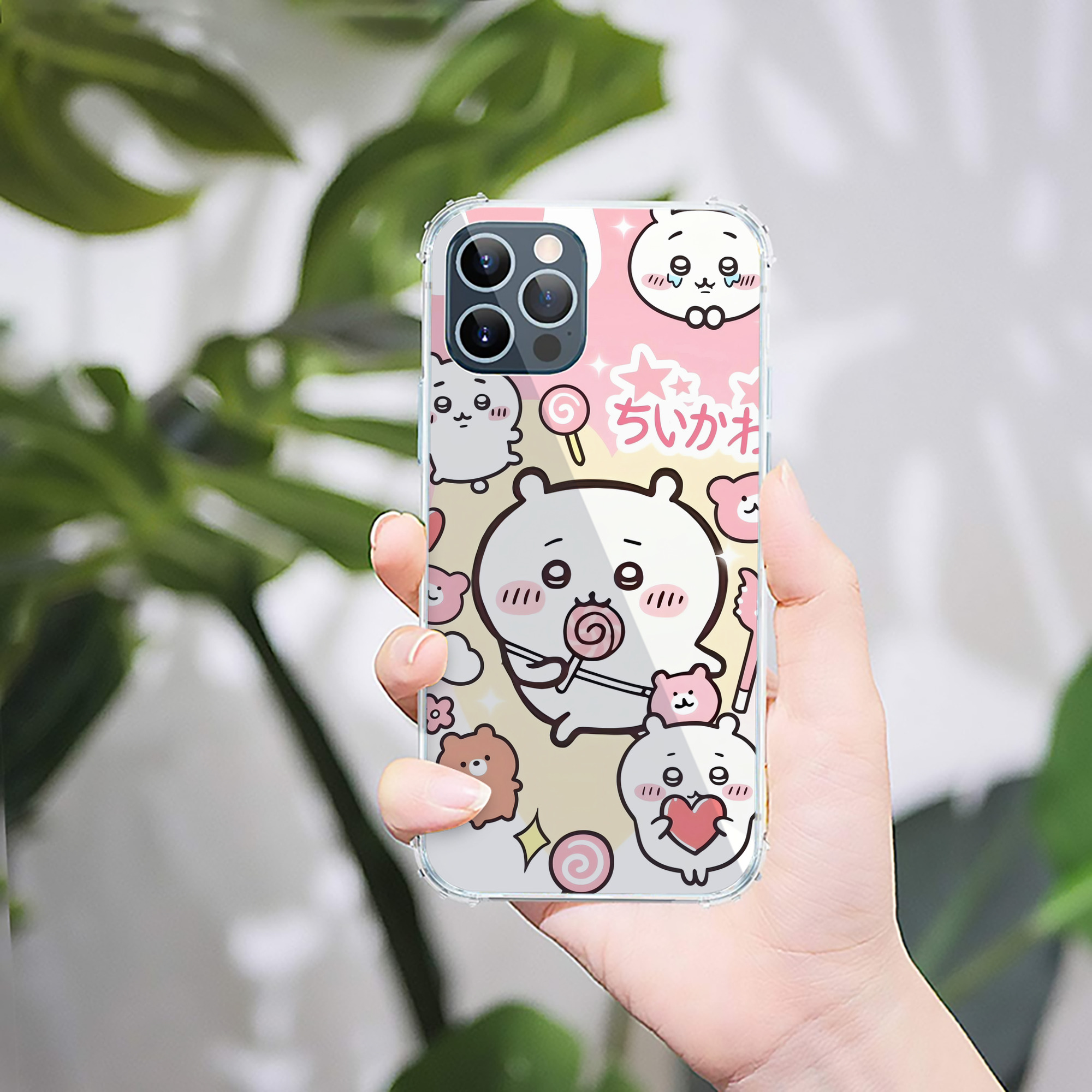 （画像用） ちいかわ Chii-kawa 【iPhone 12シリーズ対応】透明スマホケース（クリアソフトケース）